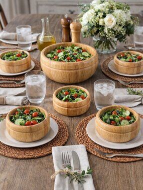 Vintage Williams Sonoma Wooden Salad Bowl Set